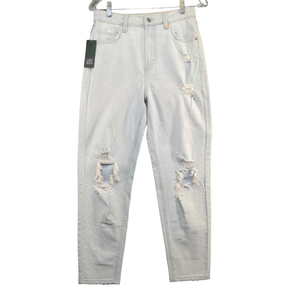 Wild Fable Women's Highest Rise Mom Jeans Blue 6/28 Distressed Light Wash W/Tags